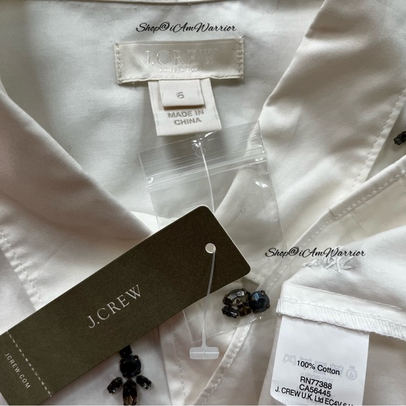 J.Crew Collection NWT jeweled cluster button down shirt *shop@iamwarrior - Picture 7 of 8